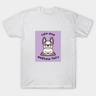 Kawaii Cute Yoga Meditating bullgod T-Shirt